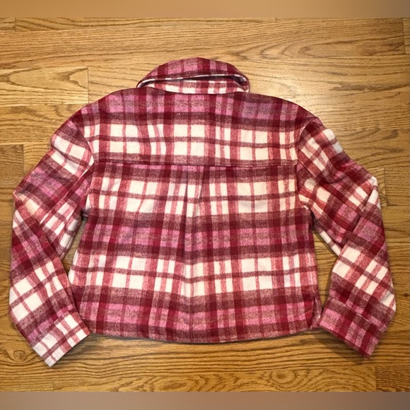 Bagatelle Red & Pink Plaid‎ Crop Jacket Sz M - Picture 7 of 7